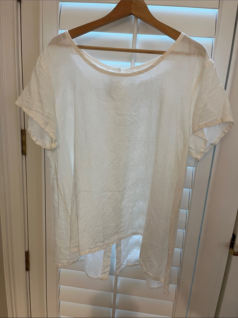 Flax Cream Linen Tunic Top M